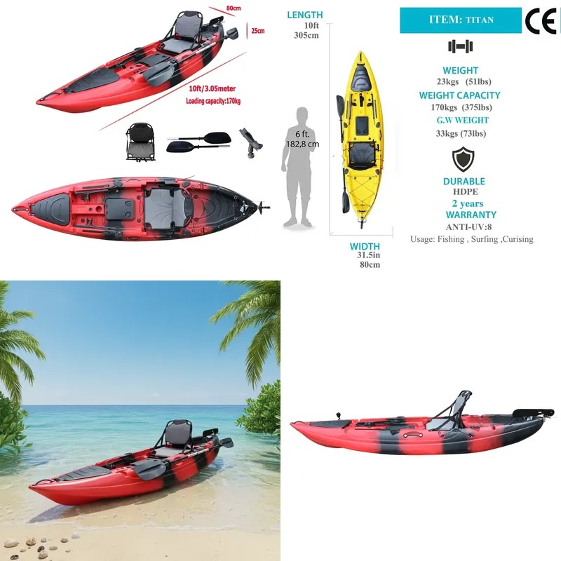 10ft Single Seat Sit on Fishin - Fishing Kayak Seat 评论和价格